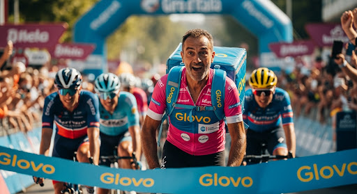 Rider glovo vince per sbaglio tappa del giro d'Italia